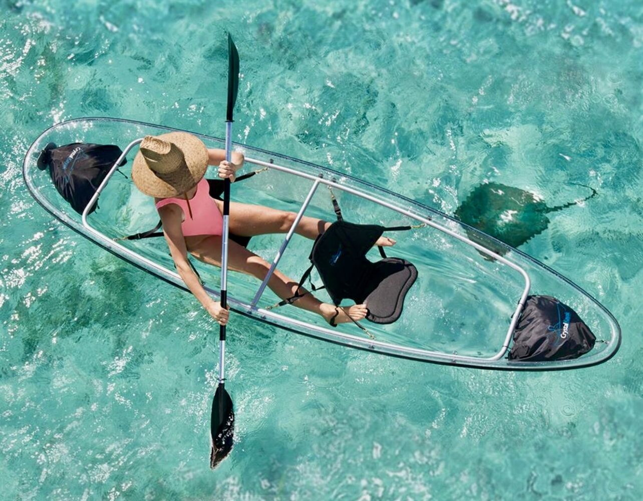 Transparent kayak on the beach - Crystal Kayak in Haiti with - Safe Trips Haiti